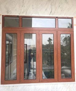 CỬA NHÔM XINGFA 4 CÁNH GIẢ GỖ